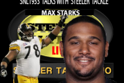STEELER 2 TIME SUPER BOWL WINNING TACKLE MAX STARKS STOPS BY SNL1933 SET