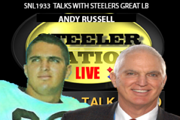 STEELER GREAT LB ANDY RUSSELL STOPS BY @SNL1933 SET.